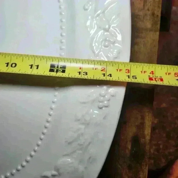 Better Homes & Gardens Heritage Collection Earthenware White Lg Serving Platter - Picture 6 of 8